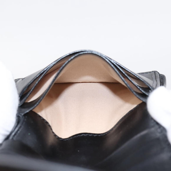 Chloe C Trifold Wallet Leather Black Gold Auth bs37709A
