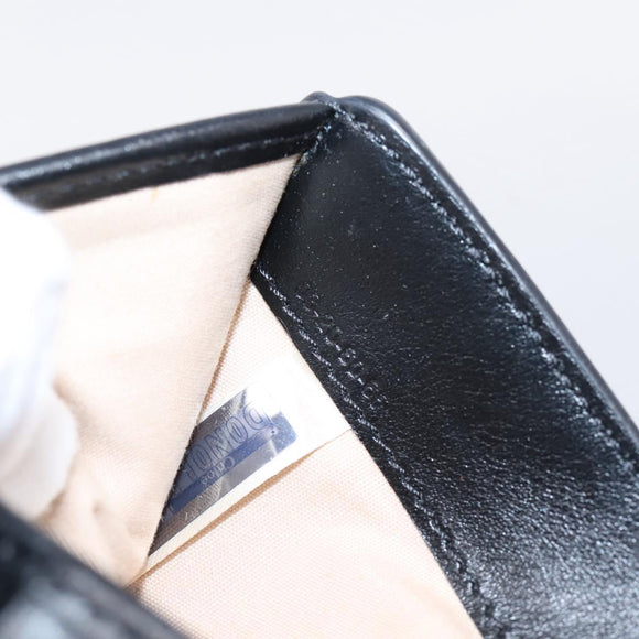 Chloe C Trifold Wallet Leather Black Gold Auth bs37709A