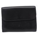 Chloe C Trifold Wallet Leather Black Gold Auth bs37709A-3