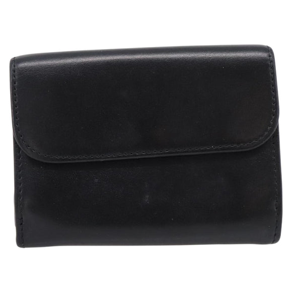 Chloe C Trifold Wallet Leather Black Gold Auth bs37709A