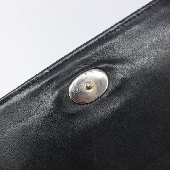 CHANEL Matelasse Chain Shoulder Bag Lamb Skin Black Gold CC Auth bs37711A
