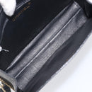 CHANEL Matelasse Chain Shoulder Bag Lamb Skin Black Gold CC Auth bs37711A-19