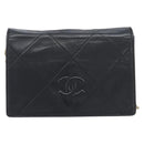 CHANEL Matelasse Chain Shoulder Bag Lamb Skin Black Gold CC Auth bs37711A-2