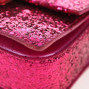 Saint Laurent Glitter Shoulder Bag Leather Sequins Pink Gold Auth bs37712-17