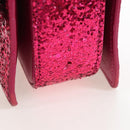 Saint Laurent Glitter Shoulder Bag Leather Sequins Pink Gold Auth bs37712-16