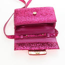 Saint Laurent Glitter Shoulder Bag Leather Sequins Pink Gold Auth bs37712-19