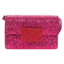 Saint Laurent Glitter Shoulder Bag Leather Sequins Pink Gold Auth bs37712-2