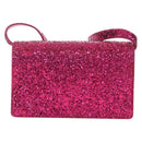 Saint Laurent Glitter Shoulder Bag Leather Sequins Pink Gold Auth bs37712-3