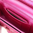 Saint Laurent Glitter Shoulder Bag Leather Sequins Pink Gold Auth bs37712-33