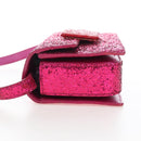 Saint Laurent Glitter Shoulder Bag Leather Sequins Pink Gold Auth bs37712-4
