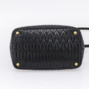 Miu Miu Hand Bag Leather 2way Black Gold Auth bs37717A-5