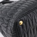 Miu Miu Hand Bag Leather 2way Black Gold Auth bs37717A-15