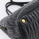 Miu Miu Hand Bag Leather 2way Black Gold Auth bs37717A-17