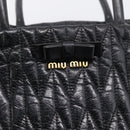 Miu Miu Hand Bag Leather 2way Black Gold Auth bs37717A-18