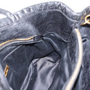 Miu Miu Hand Bag Leather 2way Black Gold Auth bs37717A-20