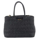 Miu Miu Hand Bag Leather 2way Black Gold Auth bs37717A-13