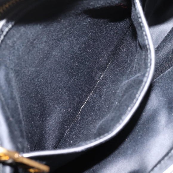 Miu Miu Hand Bag Leather 2way Black Gold Auth bs37717A
