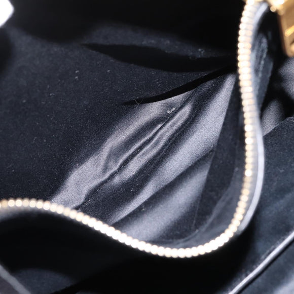 Miu Miu Hand Bag Leather 2way Black Gold Auth bs37717A