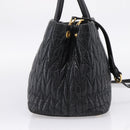 Miu Miu Hand Bag Leather 2way Black Gold Auth bs37717A-3