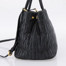 Miu Miu Hand Bag Leather 2way Black Gold Auth bs37717A-4
