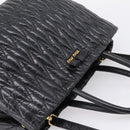 Miu Miu Hand Bag Leather 2way Black Gold Auth bs37717A-6