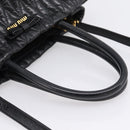 Miu Miu Hand Bag Leather 2way Black Gold Auth bs37717A-7
