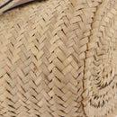 LOEWE Anagram Basket bag Hand Bag Raffia Leather Beige Silver Auth bs37719V-14