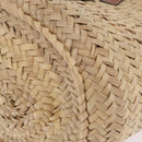 LOEWE Anagram Basket bag Hand Bag Raffia Leather Beige Silver Auth bs37719V-15