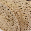 LOEWE Anagram Basket bag Hand Bag Raffia Leather Beige Silver Auth bs37719V-9