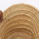 LOEWE Anagram Basket bag Hand Bag Raffia Leather Beige Silver Auth bs37719V-19