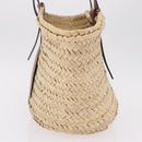 LOEWE Anagram Basket bag Hand Bag Raffia Leather Beige Silver Auth bs37719V-3