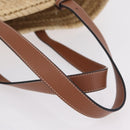 LOEWE Anagram Basket bag Hand Bag Raffia Leather Beige Silver Auth bs37719V-7