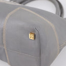 LOEWE Anagram Amazona Justa Hand Bag Leather Gold Silver Auth bs37721-10