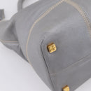 LOEWE Anagram Amazona Justa Hand Bag Leather Gold Silver Auth bs37721-11