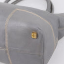 LOEWE Anagram Amazona Justa Hand Bag Leather Gold Silver Auth bs37721-12