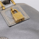 LOEWE Anagram Amazona Justa Hand Bag Leather Gold Silver Auth bs37721-14