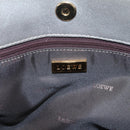 LOEWE Anagram Amazona Justa Hand Bag Leather Gold Silver Auth bs37721-16
