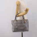 LOEWE Anagram Amazona Justa Hand Bag Leather Gold Silver Auth bs37721-23