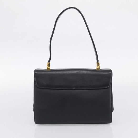 GIVENCHY Shoulder Bag Leather 2 Set Black Gold Auth bs37731