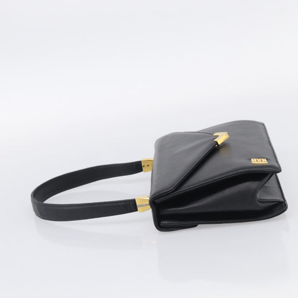 GIVENCHY Shoulder Bag Leather 2 Set Black Gold Auth bs37731