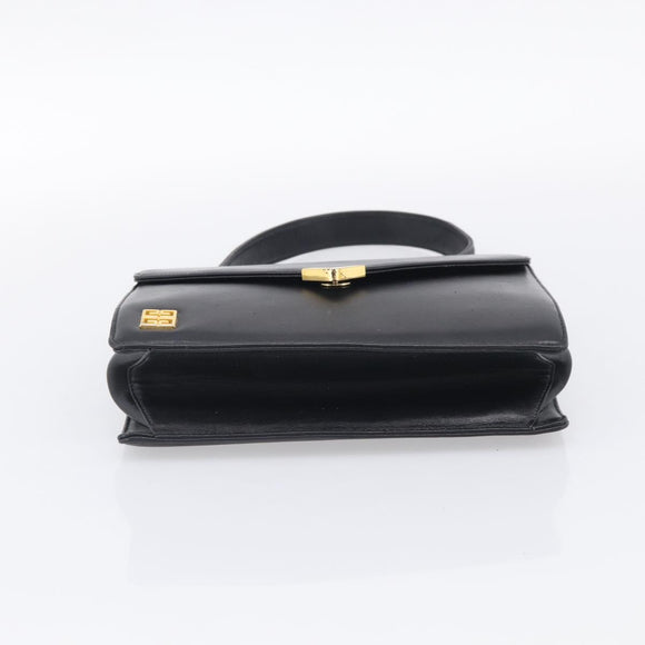 GIVENCHY Shoulder Bag Leather 2 Set Black Gold Auth bs37731