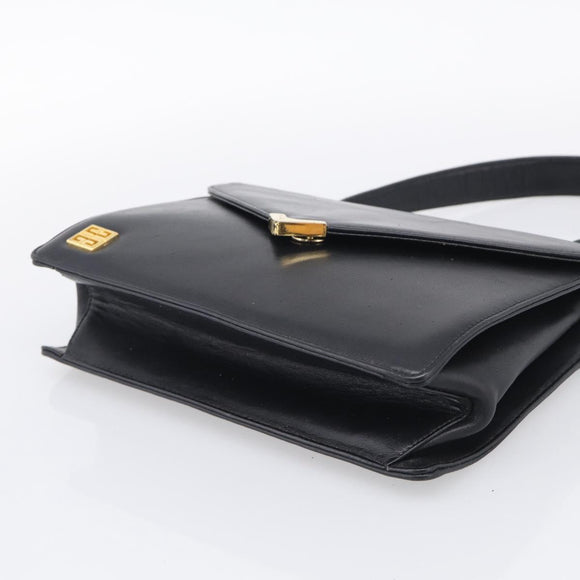 GIVENCHY Shoulder Bag Leather 2 Set Black Gold Auth bs37731