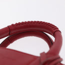 Salvatore Ferragamo Hand Bag Leather 2way Red Silver Auth bs37733-15