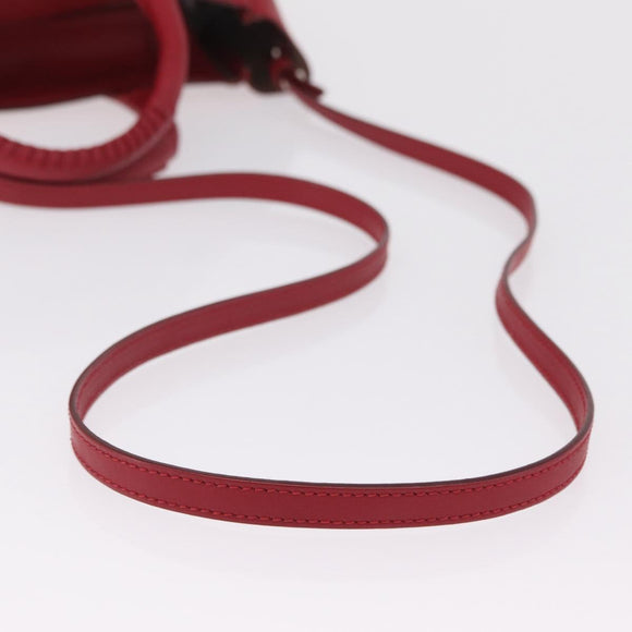 Salvatore Ferragamo Hand Bag Leather 2way Red Silver Auth bs37733