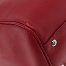 Salvatore Ferragamo Hand Bag Leather 2way Red Silver Auth bs37733-19