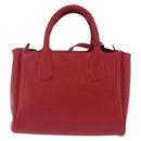 Salvatore Ferragamo Hand Bag Leather 2way Red Silver Auth bs37733-13