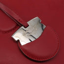 Salvatore Ferragamo Hand Bag Leather 2way Red Silver Auth bs37733-23