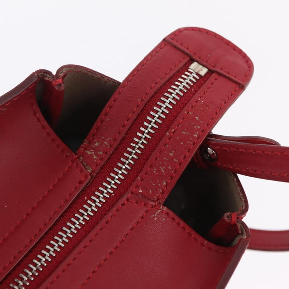 Salvatore Ferragamo Hand Bag Leather 2way Red Silver Auth bs37733