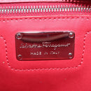 Salvatore Ferragamo Hand Bag Leather 2way Red Silver Auth bs37733-26
