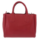 Salvatore Ferragamo Hand Bag Leather 2way Red Silver Auth bs37733-2